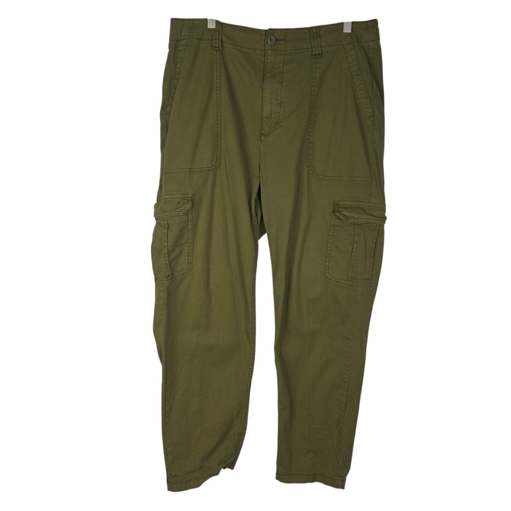 OLD NAVY Cargo Pants Womens Large Tall Green High Rise OG Chino Twill Stretch